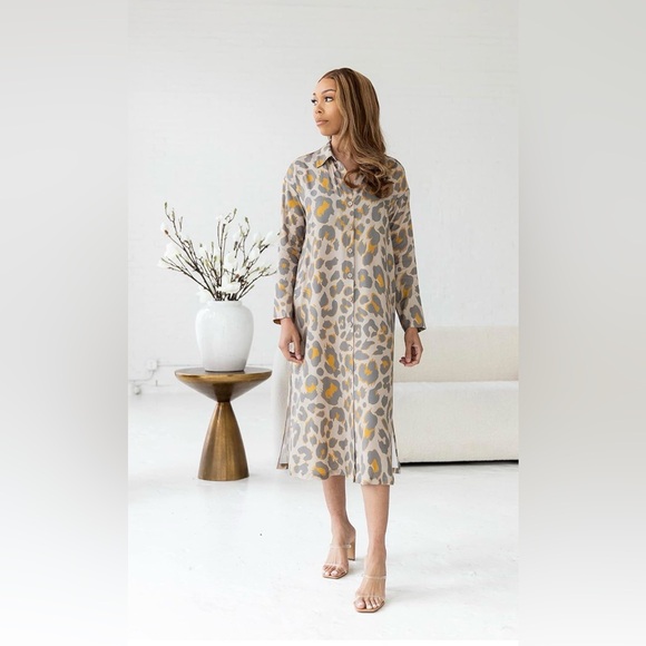 The Drop Dresses & Skirts - The Drop @VictoriousLogan Cheetah Print Maxi Dress Vetiver Irish Cream NWT Small